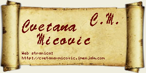 Cvetana Mićović vizit kartica